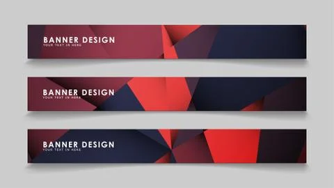 Abstract rectangle vector banners with red black geometric gradient backgroun イラスト素材