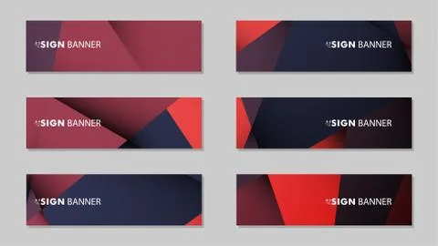 Abstract rectangle vector banners with red black geometric gradient backgroun 스톡 일러스트