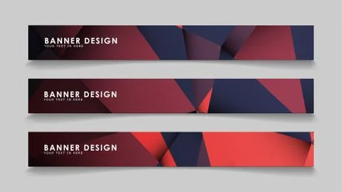 Abstract rectangle vector banners with red black geometric gradient backgroun Ilustración de archivo