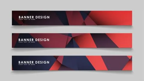 Abstract rectangle vector banners with red black geometric gradient backgroun 스톡 일러스트
