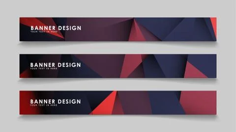 Abstract rectangle vector banners with red black geometric gradient backgroun イラスト素材