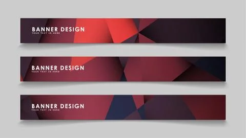 Abstract rectangle vector banners with red black geometric gradient backgroun 스톡 일러스트