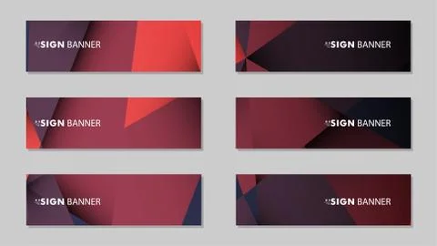 Abstract rectangle vector banners with red black geometric gradient backgroun 스톡 일러스트