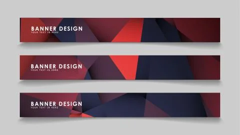 Abstract rectangle vector banners with red black geometric gradient backgroun Stock Illustration
