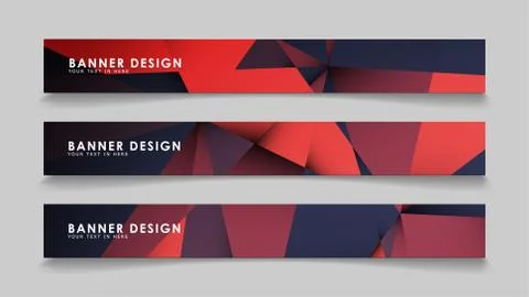 Abstract rectangle vector banners with red black geometric gradient backgroun イラスト素材