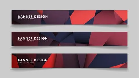 Abstract rectangle vector banners with red black geometric gradient backgroun イラスト素材