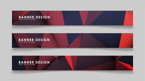 Abstract rectangle vector banners with red black geometric gradient backgroun 스톡 일러스트
