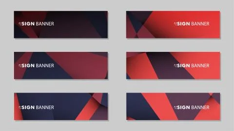 Abstract rectangle vector banners with red black geometric gradient backgroun 스톡 일러스트
