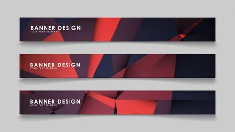 Abstract rectangle vector banners with red black geometric gradient backgroun イラスト素材