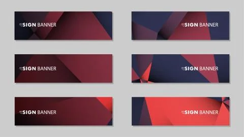 Abstract rectangle vector banners with red black geometric gradient backgroun 스톡 일러스트