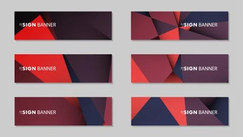 Abstract rectangle vector banners with red black geometric gradient backgroun イラスト素材