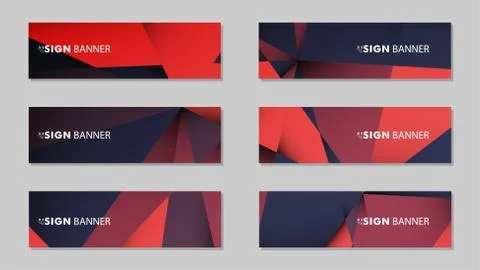 Abstract rectangle vector banners with red black geometric gradient backgroun 스톡 일러스트