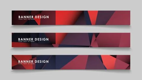 Abstract rectangle vector banners with red black geometric gradient backgroun イラスト素材