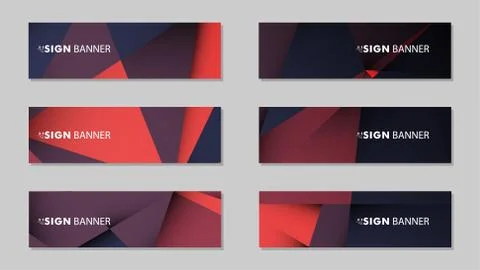 Abstract rectangle vector banners with red black geometric gradient backgroun イラスト素材