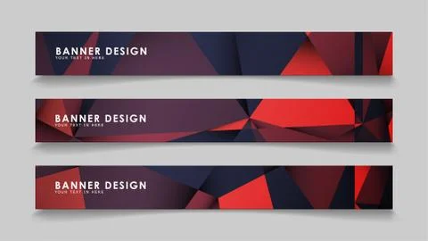 Abstract rectangle vector banners with red black geometric gradient backgroun 스톡 일러스트