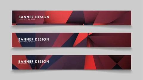 Abstract rectangle vector banners with red black geometric gradient backgroun 스톡 일러스트