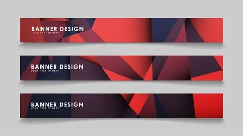 Abstract rectangle vector banners with red black geometric gradient backgroun イラスト素材