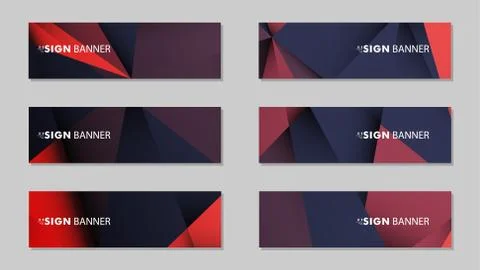 Abstract rectangle vector banners with red black geometric gradient backgroun イラスト素材