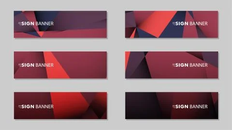 Abstract rectangle vector banners with red black geometric gradient backgroun 스톡 일러스트