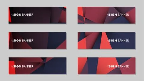 Abstract rectangle vector banners with red black geometric gradient backgroun 스톡 일러스트