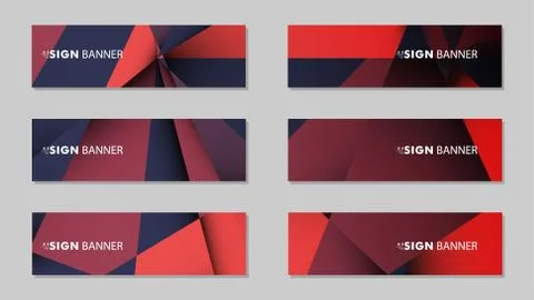 Abstract rectangle vector banners with red black geometric gradient backgroun 스톡 일러스트