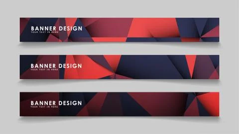 Abstract rectangle vector banners with red black geometric gradient backgroun 스톡 일러스트