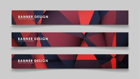 Abstract rectangle vector banners with red black geometric gradient backgroun イラスト素材