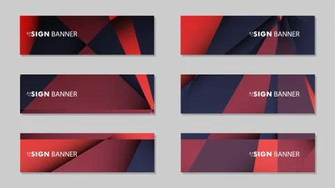 Abstract rectangle vector banners with red black geometric gradient backgroun Stock Illustration