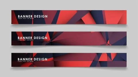 Abstract rectangle vector banners with red black geometric gradient backgroun 스톡 일러스트