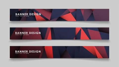 Abstract rectangle vector banners with red black geometric gradient backgroun 스톡 일러스트