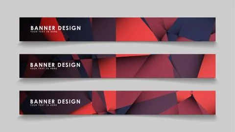 Abstract rectangle vector banners with red black geometric gradient backgroun イラスト素材