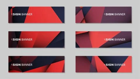 Abstract rectangle vector banners with red black geometric gradient backgroun イラスト素材