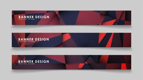 Abstract rectangle vector banners with red black geometric gradient backgroun 스톡 일러스트