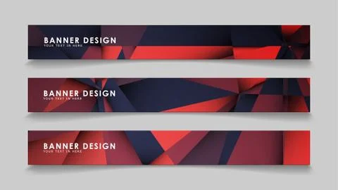 Abstract rectangle vector banners with red black geometric gradient backgroun 스톡 일러스트