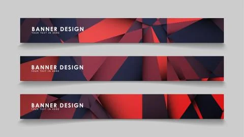 Abstract rectangle vector banners with red black geometric gradient backgroun 스톡 일러스트