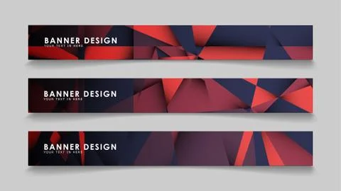 Abstract rectangle vector banners with red black geometric gradient backgroun イラスト素材