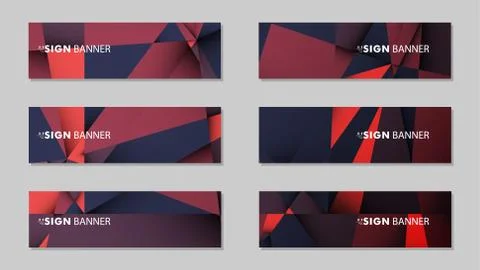 Abstract rectangle vector banners with red black geometric gradient backgroun 스톡 일러스트