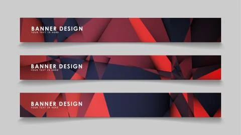 Abstract rectangle vector banners with red black geometric gradient backgroun イラスト素材