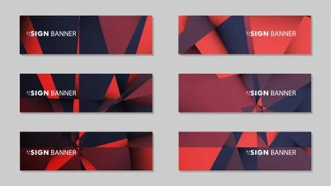 Abstract rectangle vector banners with red black geometric gradient backgroun イラスト素材