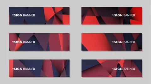 Abstract rectangle vector banners with red black geometric gradient backgroun 스톡 일러스트