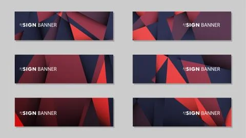 Abstract rectangle vector banners with red black geometric gradient backgroun 스톡 일러스트