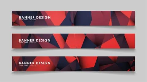 Abstract rectangle vector banners with red black geometric gradient backgroun 스톡 일러스트