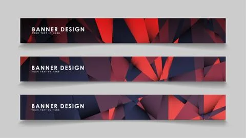 Abstract rectangle vector banners with red black geometric gradient backgroun イラスト素材