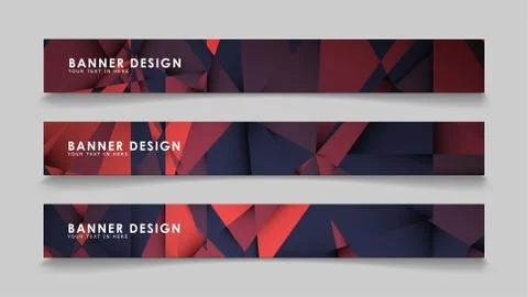 Abstract rectangle vector banners with red black geometric gradient backgroun イラスト素材