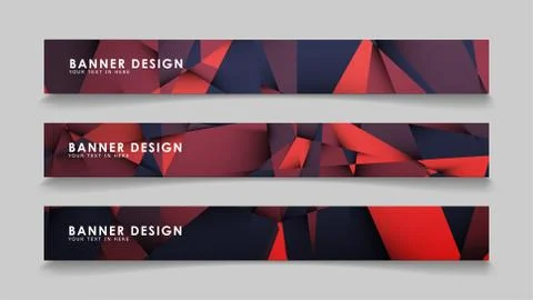 Abstract rectangle vector banners with red black geometric gradient backgroun イラスト素材