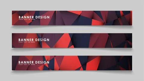 Abstract rectangle vector banners with red black geometric gradient backgroun イラスト素材