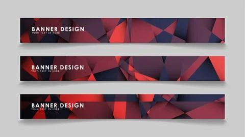 Abstract rectangle vector banners with red black geometric gradient backgroun イラスト素材
