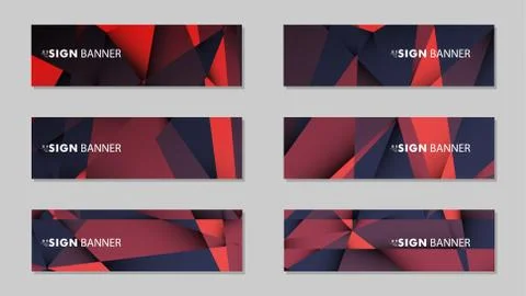 Abstract rectangle vector banners with red black geometric gradient backgroun イラスト素材