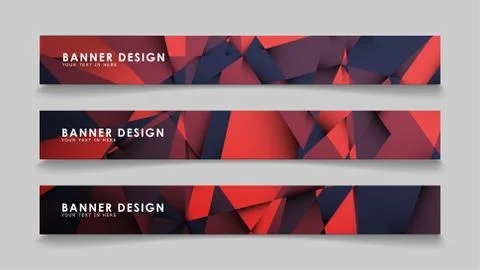 Abstract rectangle vector banners with red black geometric gradient backgroun 스톡 일러스트