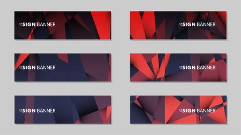 Abstract rectangle vector banners with red black geometric gradient backgroun イラスト素材